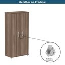 Ver imagem 6 de Armário Alto P25 Pandin 80 Cm (largura) em Mdp Cor Walnut com 2 Portas e 3 Prateleiras
