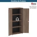 Ver imagem 4 de Armário Alto P25 Pandin 80 Cm (largura) em Mdp Cor Walnut com 2 Portas e 3 Prateleiras