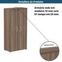 Ver imagem 7 de Armário Alto P25 Pandin 80 Cm (largura) em Mdp Cor Walnut com 2 Portas e 3 Prateleiras