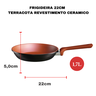 Frigideira Antiaderente Ceramica Cooktop Fogão Indução Preto Terracota Euro Colorstone 22cm - 4