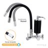 Torneira Filtro Cozinha Parede Flexível Preto Arejador Fixo - 2