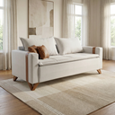Ver imagem 1 de Sofá 2 Lugares Espanha Base Madeira Tecido Linho Cru Living 1,40m