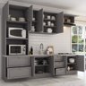Cozinha Completa Atlanta 10 Portas 5 Gavetas 100% Mdf Americana Cinza - Panorama Móveis - 2