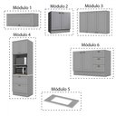 Ver imagem 7 de Cozinha Completa Atlanta 10 Portas 5 Gavetas 100% Mdf Americana Cinza - Panorama Móveis