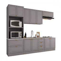 Cozinha Completa Atlanta 10 Portas 5 Gavetas 100% Mdf Americana Cinza - Panorama Móveis - 4