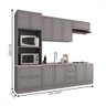 Cozinha Completa Atlanta 10 Portas 5 Gavetas 100% Mdf Americana Cinza - Panorama Móveis - 6