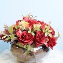 Ver imagem 6 de Arranjo de Flores Artificiais Rosas Vermelhas e Peônias no Vaso de Vidro