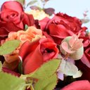 Ver imagem 4 de Arranjo de Flores Artificiais Rosas Vermelhas e Peônias no Vaso de Vidro