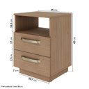 Ver imagem 5 de Kit Guarda Roupas 2 Portas, Cômoda e Mesa de Cabeceira Araçá CabeCasa MadeiraOriginals Marrom/Nogueira