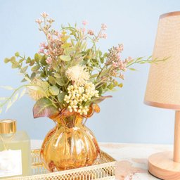 Arranjo de Flores do Campo Artificiais no Vaso Trouxinha Âmbar | Linha Permanente Formosinha - 2