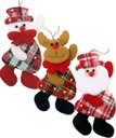 Ver imagem 1 de Kit 18 Pendente Natalino Boneco de Neve Papai Noel Rena 18cm