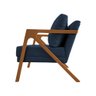 Kit 2 Poltronas Mona Luxo Base Madeira Maciça Linho Azul - 3