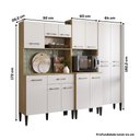 Ver imagem 5 de Armário de Cozinha Compacta Arizona Modern Carraro Carvalho com Branco