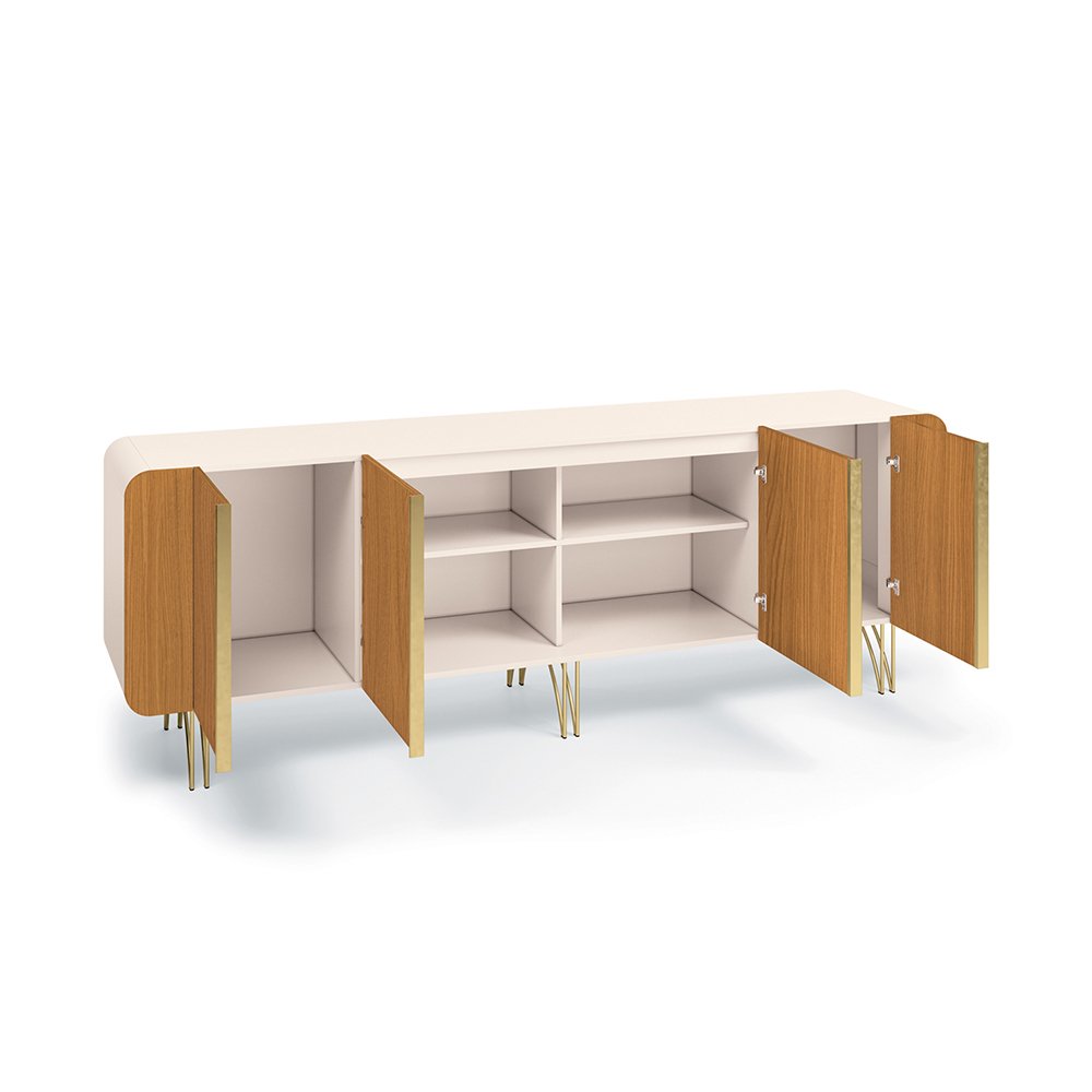 Aparador Buffet para Sala de Estar Lotus 220 Cm H01 Off White - Cinamomo Clique Chique - 5