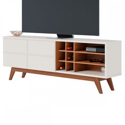Rack para Tv até 70 Polegadas Noronha 2 Portas 2 Prateleiras Off White Matte/freijó - Colibri - 2
