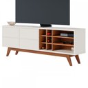 Ver imagem 2 de Rack para Tv até 70 Polegadas Noronha 2 Portas 2 Prateleiras Off White Matte/freijó - Colibri