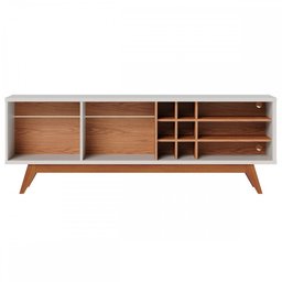 Rack para Tv até 70 Polegadas Noronha 2 Portas 2 Prateleiras Off White Matte/freijó - Colibri - 3