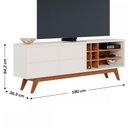 Ver imagem 4 de Rack para Tv até 70 Polegadas Noronha 2 Portas 2 Prateleiras Off White Matte/freijó - Colibri