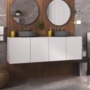 Ver imagem 2 de Gabinete de Banheiro 123,5cm Suspenso 4 Portas Multimóveis Mp5047 Branco