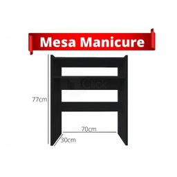 Porta Esmaltes + kit Preto Mesa Manicure + Aparador Carrinho Auxiliar - AJL AJL STORE - 3