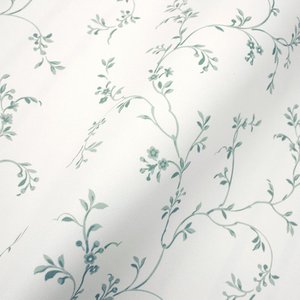 Papel de Parede Floral Arabesco Verde Acinzentado Vinilico Lavável+ Cola para Aplicação