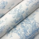 Ver imagem 2 de Papel de Parede Toile de Jouy Azul Vinilico Lavável+ Cola para Aplicação