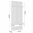 Ver imagem 6 de Painel Ripado para TV 60 pol com Bancada Orgânica e Prateleira LED 141cm Slats L05 Tauari Gris