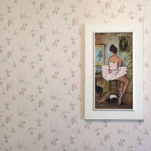 Papel de Parede Floral Rosa Antigo e Verde Vinilico Lavável+ Cola para Aplicação