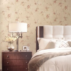 Papel de Parede Floral Rosa Antigo Vinilico Lavável+ Cola para Aplicação