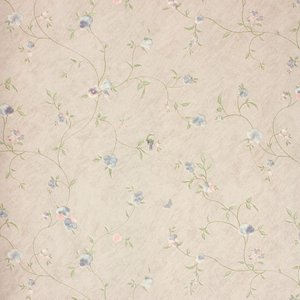 Papel de Parede Floral Azul e Bege Vinilico Lavável+ Cola para Aplicação