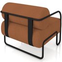 Ver imagem 2 de Poltrona Decorativa Pés Industrial Moscou K01 Bouclê Terracota - Lyam Decor