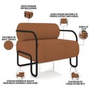 Ver imagem 5 de Poltrona Decorativa Pés Industrial Moscou K01 Bouclê Terracota - Lyam Decor