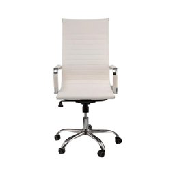 Kit 6 Cadeira Escritório Esteirinha Giratória Alta Ajustável - Branco - 5