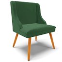 Ver mais imagens de Kit 6 Cadeiras Decorativas Sala de Jantar Pés Palito de Madeira Firenze Veludo Verde/Natural G19 - G