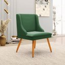 Ver imagem 2 de Kit 6 Cadeiras Decorativas Sala de Jantar Pés Palito de Madeira Firenze Veludo Verde/Natural G19 - G