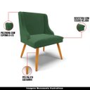 Ver imagem 4 de Kit 6 Cadeiras Decorativas Sala de Jantar Pés Palito de Madeira Firenze Veludo Verde/Natural G19 - G