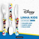 Ver imagem 6 de Kit Prato Refeição Infantil 4 Divisórias, Copo Melamina e Talheres Mickey Disney - Tuut