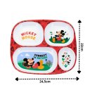 Ver imagem 3 de Kit Prato Refeição Infantil 4 Divisórias, Copo Melamina e Talheres Mickey Disney - Tuut