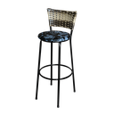 Ver imagem 3 de Jogo 3 Banqueta Alta Para Cozinha Ratan Cappuccino Premium Preta Estofado Floral Floral