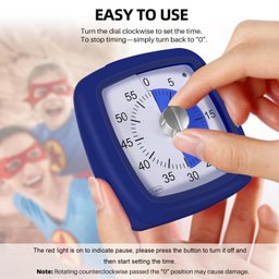 Secura Timer Visual de 60 Minutos para Cozinha e Estudo com Função Pausa (azul Marinho) - 2