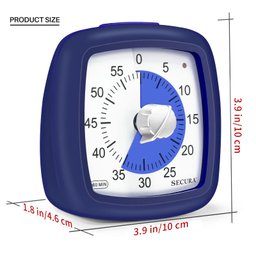 Secura Timer Visual de 60 Minutos para Cozinha e Estudo com Função Pausa (azul Marinho) - 8