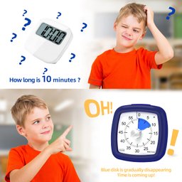 Secura Timer Visual de 60 Minutos para Cozinha e Estudo com Função Pausa (azul Marinho) - 4