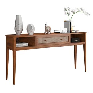 Aparador em Madeira Maciça 1 Gaveta e 2 Nichos Viena Amêndoa