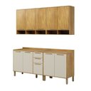 Ver imagem 2 de Cozinha Modulada Compacta 4 Peças 10 Portas MDF 200cm Malta Espresso Móveis Bege/Amêndoa/Off-White