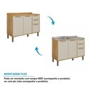 Ver imagem 5 de Cozinha Modulada Compacta 4 Peças 10 Portas MDF 200cm Malta Espresso Móveis Bege/Amêndoa/Off-White