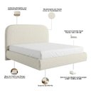 Ver imagem 5 de Cama Queen Flutuante com Cabeceira 160cm Aura W01 Linho Cru - Lyam Decor