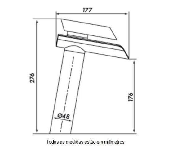 Misturador Monocomando Metal Cromado Cascata De Vidro Alta - 3