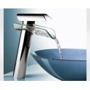 Ver imagem 2 de Misturador Monocomando Metal Cromado Cascata De Vidro Alta