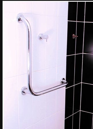 Alça / Barra de Apoio para Banheiro Inox 304 Polida 70x70cm - 2