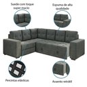 Ver imagem 4 de Sofá de Canto 5 Lugares com Retrátil Cinza Grafite